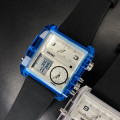 Чоловічий годинник Skmei 2020BU Blue-Transparent з комбінованим циферблатом та будильником