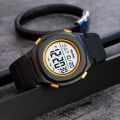 Чоловічий спортивний годинник Skmei 2023BKGD-WT Black-Gold White з електронним циферблатом та підсвіткою