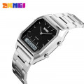Жіночий годинник Skmei 1220SIBK Silver-Black зі сріблястим браслетом та стрілково-електронним циферблатом