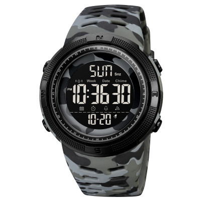 Чоловічий спортивний годинник Skmei 2070CMGY Camo Grey з електронним циферблатом та водозахистом 5 ATM