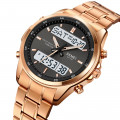 Чоловічий годинник Skmei 2049RGWT Rose Gold-White з комбінованим циферблатом та підсвічуванням