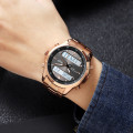 Чоловічий годинник Skmei 2049RGWT Rose Gold-White з комбінованим циферблатом та підсвічуванням