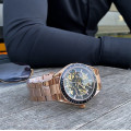 Чоловічий механічний годинник Skmei 9194RG Rose Gold з автопідзаводом та мінеральним склом