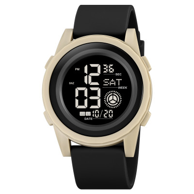 Чоловічий тактичний годинник Skmei 2082KHBK Khaki-Black з електронним циферблатом та підсвічуванням