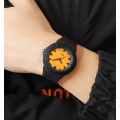 Жіночий годинник Skmei 2011BKOG Black-Orange з помаранчевим циферблатом та захистом від води 5 ATM