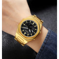 Чоловічий годинник Skmei 1816GDBK Gold-Black з комбінованим циферблатом та підсвічуванням
