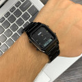 Жіночий годинник Skmei 1220BK Black з комбінованим циферблатом та металевим браслетом