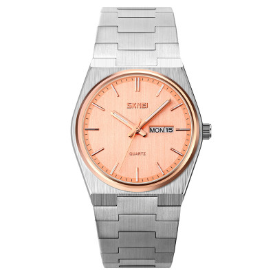 Чоловічий класичний годинник Skmei 9288SIRGRG Silver-Rose Gold на металевому браслеті