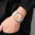 Чоловічий класичний годинник Skmei 9288SIRGRG Silver-Rose Gold на металевому браслеті