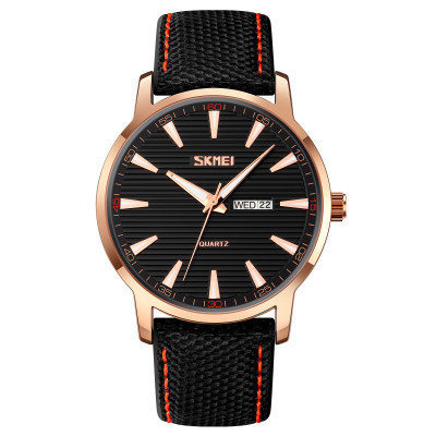 Чоловічий наручний годинник Skmei 9303RGBK Rose Gold-Black з календарем та люмінесцентним підсвічуванням