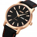 Чоловічий наручний годинник Skmei 9303RGBK Rose Gold-Black з календарем та люмінесцентним підсвічуванням
