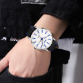 Чоловічий годинник Skmei 9303SIBU Silver-Blue з нейлоновим ремінцем та календарем