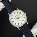Чоловічий годинник Skmei 9303SIBU Silver-Blue з нейлоновим ремінцем та календарем
