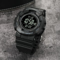 Чоловічий спортивний годинник Skmei 2077BK Black + Compass з електронним циферблатом та підсвічуванням