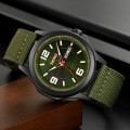Чоловічий наручний годинник Skmei 9315AG Army Green з текстильним ремінцем та мінеральним склом