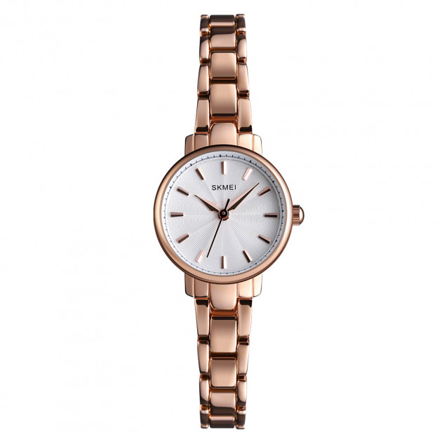 Жіночий годинник Skmei 1410RG Rose Gold у класичному стилі з металевим браслетом