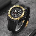 Чоловічий спортивний годинник Skmei 2065BKGD Black-Gold з комбінованим циферблатом та будильником