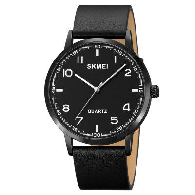 Жіночий годинник Skmei 1890BKBK Black-Black у класичному стилі, шкіряний ремінець