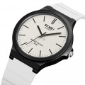 Чоловічий наручний годинник Skmei 2108BKWT Black-White з каучуковим ремінцем та захистом 5 ATM