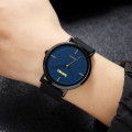 Кварцовий годинник Skmei 2050BKBU Black-Blue з мінеральним склом та каучуковим ремінцем