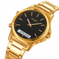 Наручний годинник Skmei 2120GDBK Gold-Black з комбінованим циферблатом та золотистим браслетом