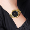 Наручний годинник Skmei 2120GDBK Gold-Black з комбінованим циферблатом та золотистим браслетом