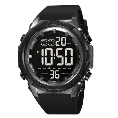 Чоловічий спортивний годинник Skmei 1845TN Titanium Black з комбінованим циферблатом та підсвіткою