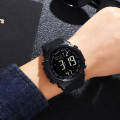 Чоловічий спортивний годинник Skmei 1845TN Titanium Black з комбінованим циферблатом та підсвіткою