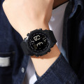 Чоловічий спортивний годинник Skmei 1845TN Titanium Black з комбінованим циферблатом та підсвіткою