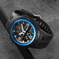 Чоловічий спортивний годинник Skmei 1655BUBK Black-Blue з підсвічуванням та захистом 5 ATM