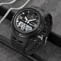 Чоловічий спортивний годинник Skmei 1655BKWT Black-White з комбінованим циферблатом та підсвічуванням