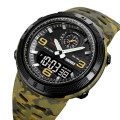 Чоловічий тактичний годинник Skmei 1655CMGNBK Camo Green-Black зі стрілково-електронним циферблатом