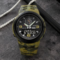 Чоловічий тактичний годинник Skmei 1655CMGNBK Camo Green-Black зі стрілково-електронним циферблатом
