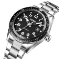 Чоловічий класичний годинник Skmei 9232SSIBK Silver/Black-steel strap зі сріблястим браслетом та чорним циферблатом