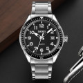 Чоловічий класичний годинник Skmei 9232SSIBK Silver/Black-steel strap зі сріблястим браслетом та чорним циферблатом