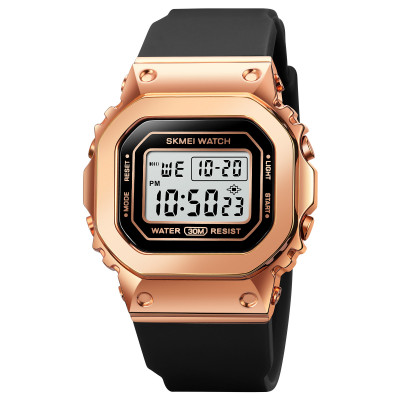 Жіночий спортивний годинник Skmei 1796RGBK Rose Gold з електронним циферблатом та будильником