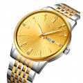 Чоловічий класичний годинник Skmei 9323TGDGD Silver/Gold-Gold з металевим браслетом та календарем