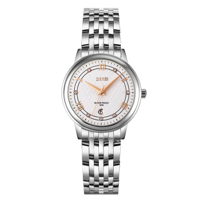Жіночий класичний годинник Skmei 9272SISI-S Silver-Silver Lady зі сріблястим браслетом та мінеральним склом