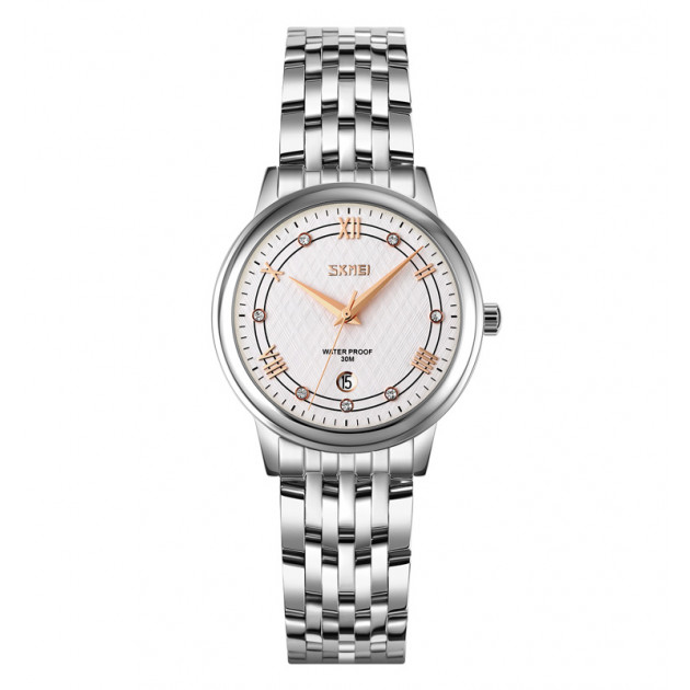 Жіночий класичний годинник Skmei 9272SISI-S Silver-Silver Lady зі сріблястим браслетом та мінеральним склом