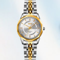 Жіночий класичний годинник Skmei 9264TGDSI Silver/Gold-Silver з металевим браслетом та календарем