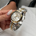 Жіночий класичний годинник Skmei 9264TGDSI Silver/Gold-Silver з металевим браслетом та календарем