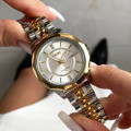 Жіночий класичний годинник Skmei 9264TGDSI Silver/Gold-Silver з металевим браслетом та календарем