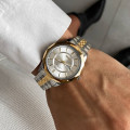 Жіночий класичний годинник Skmei 9264TGDSI Silver/Gold-Silver з металевим браслетом та календарем