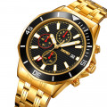 Чоловічий годинник Skmei 9335GDBK Gold-Black з хронографом та календарем