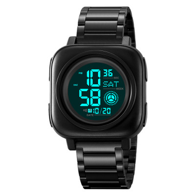 Чоловічий годинник Skmei 2131BK Black з електронним циферблатом та металевим браслетом