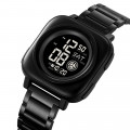 Чоловічий годинник Skmei 2131BK Black з електронним циферблатом та металевим браслетом