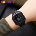 Чоловічий годинник Skmei 2131BK Black з електронним циферблатом та металевим браслетом