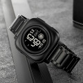 Чоловічий годинник Skmei 2131BK Black з електронним циферблатом та металевим браслетом
