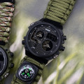 Чоловічий тактичний годинник Skmei 2202NAG Army Green з компасом та паракордовим ремінцем
