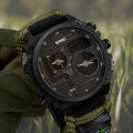 Чоловічий тактичний годинник Skmei 2202NAG Army Green з компасом та паракордовим ремінцем